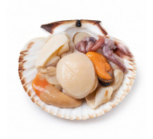 Гребешок на створке Ассорти морепродуктов, Приморье